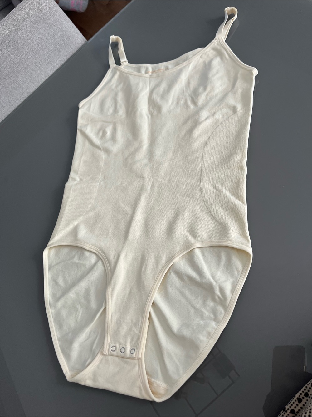 Shapermint Cream Kids One-Piece Bodysuit with Adjustable Straps
